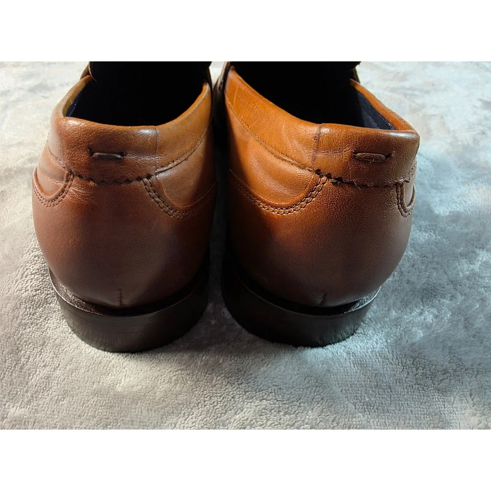 Cole Haan Carnegie Penny Loafers Mens 7.5 Leather Grand 360 British Tan NWOB